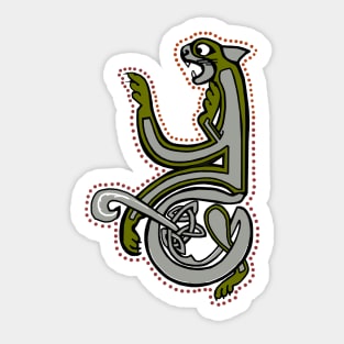 Celtic Cat Letter Y Sticker